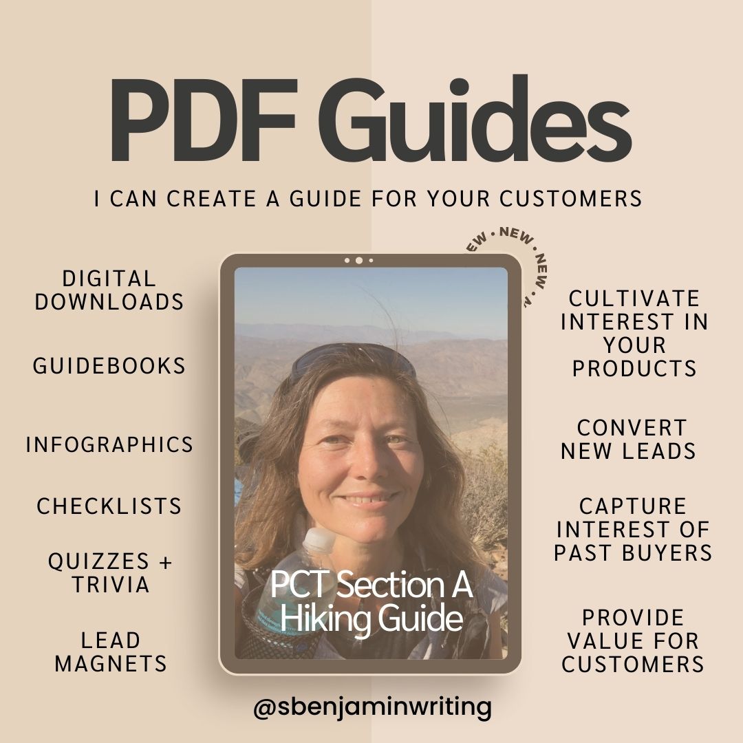 Let me be your #guide! I can create well researched guides, checklists, infographics, quizzes, and digital downloads for your business. #howto #tutorial #infographics #leadmagnet #hikingguide #marketing