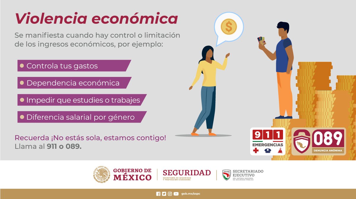 📌La violencia económica es toda acción u omisión del agresor que afecta la supervivencia económica de la víctima. 

📌Asimismo puede ser la percepción de un salario menor por igual trabajo, dentro de un mismo centro laboral.

#CEEAVSLP #CEEAVCJM #SLPGOB