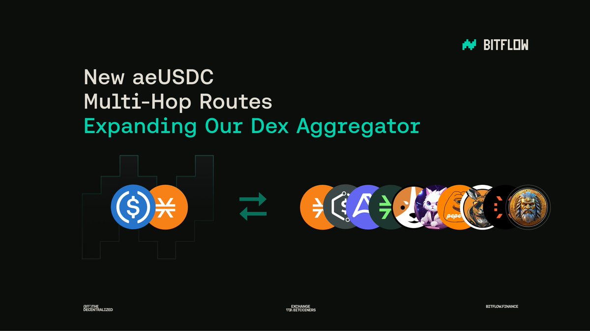 bitflow's tweet photo. 🌊Catch the best swap rates as we strengthen our DEX aggregator with new USDC multi-hops! https://t.co/wiiQoa9dtL