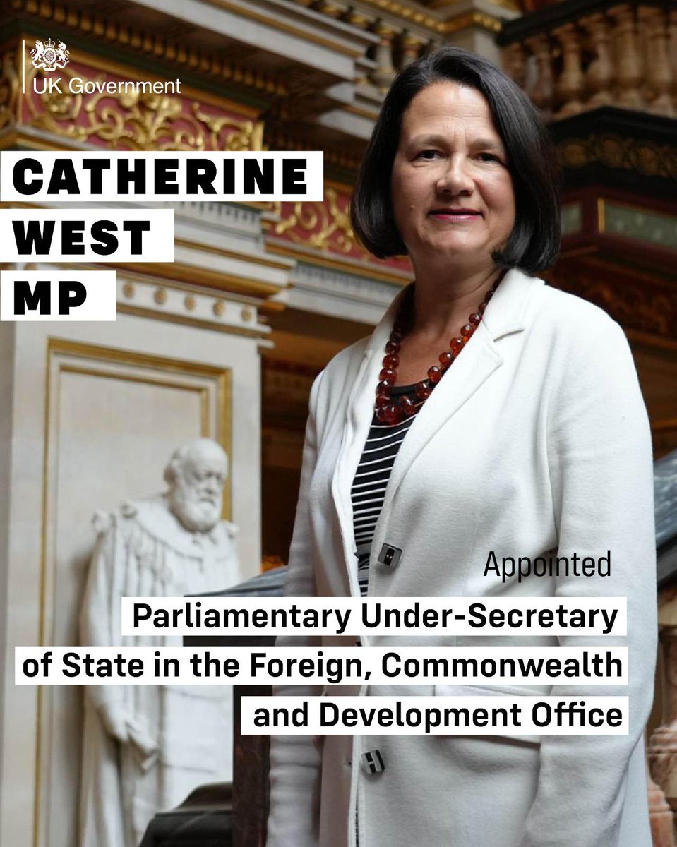 FCDOGovUK's tweet photo. Catherine West MP @CatherineWest1 has been appointed Parliamentary Under-Secretary of State in the Foreign, Commonwealth and Development Office. https://t.co/hZXyEbtTdZ