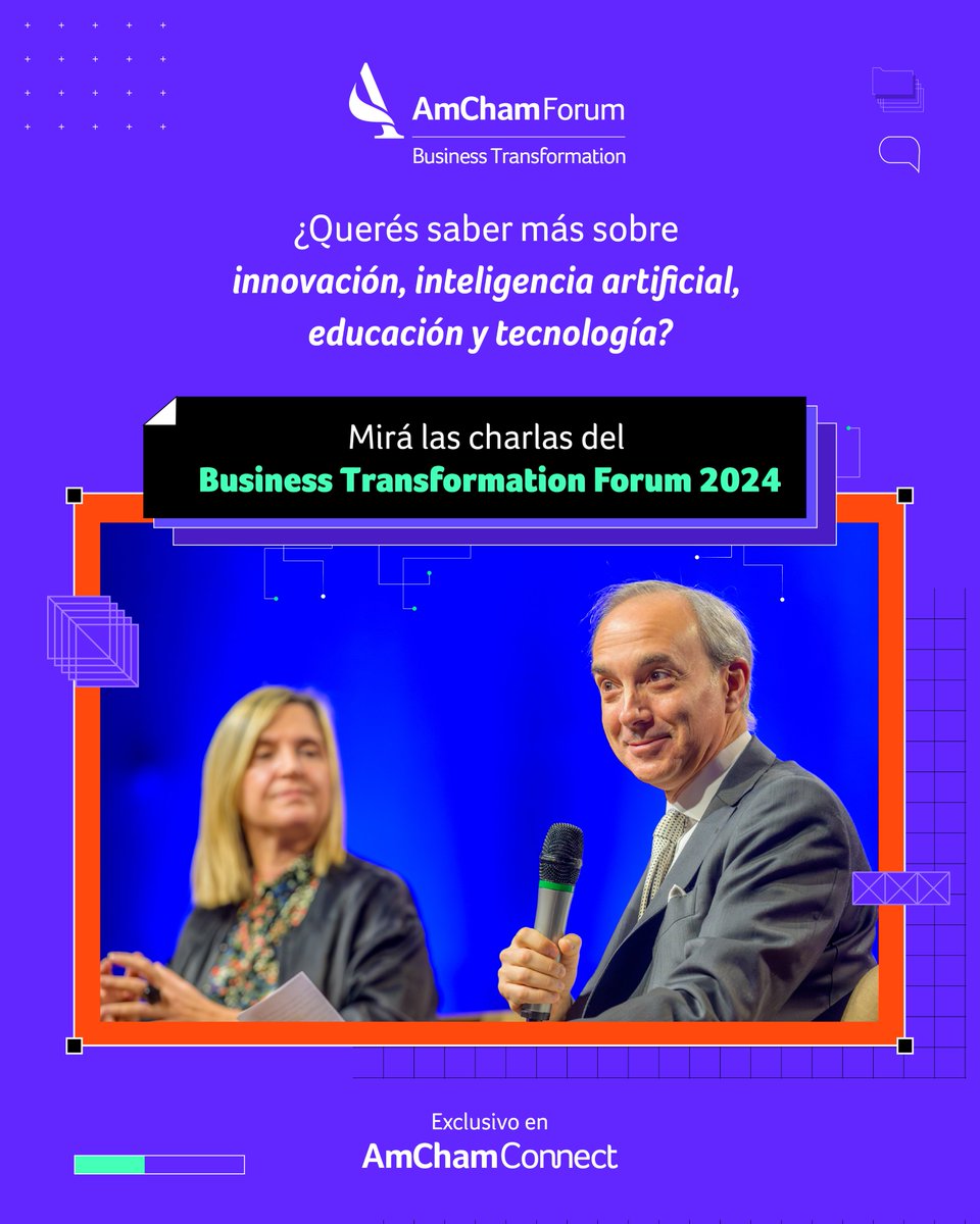 AmChamArgentina's tweet image. Reviví el #AmChamTransformationForum 🚀 

Nuevas tecnologías, herramientas innovadoras y buenas prácticas empresariales para potenciar tu emprendimiento o transformar tu compañía.

Todo en #AmChamConnect 📲 amchamar.com/ConnectBTF2024