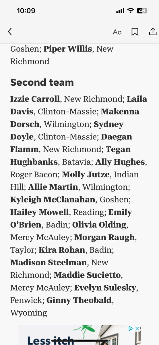 Honored to be nominated as one of Cincinnati Enquirer’s 2024 Spring High School All Stars for Softball 2nd team. Happy for my teammates who were nominated for 1st team. cincinnati.com/story/sports/h…