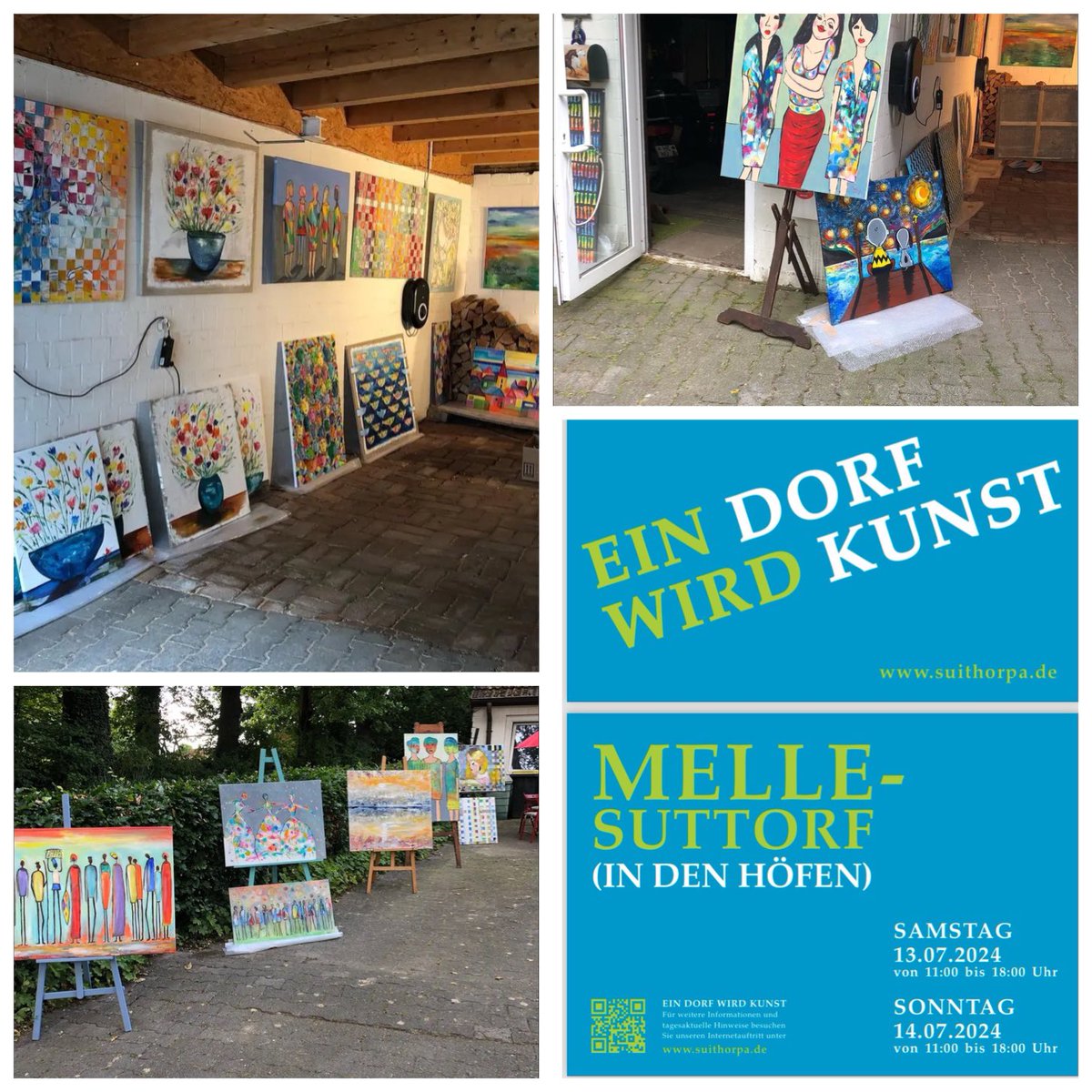 Am kommenden Wochenende öffnen die Suttorfer Höfe in Melle ihre Scheunen und Gärten, in denen mehr als 50 Künstler ihre Arbeiten aus Malerei, Bildhauerei, dem Schmuckhandwerk und einigem mehr zeigen. Eintritt ist frei… 🎭#Kunst #Kunstmarkt #Malerei #Bildhauerei #Ausstellung