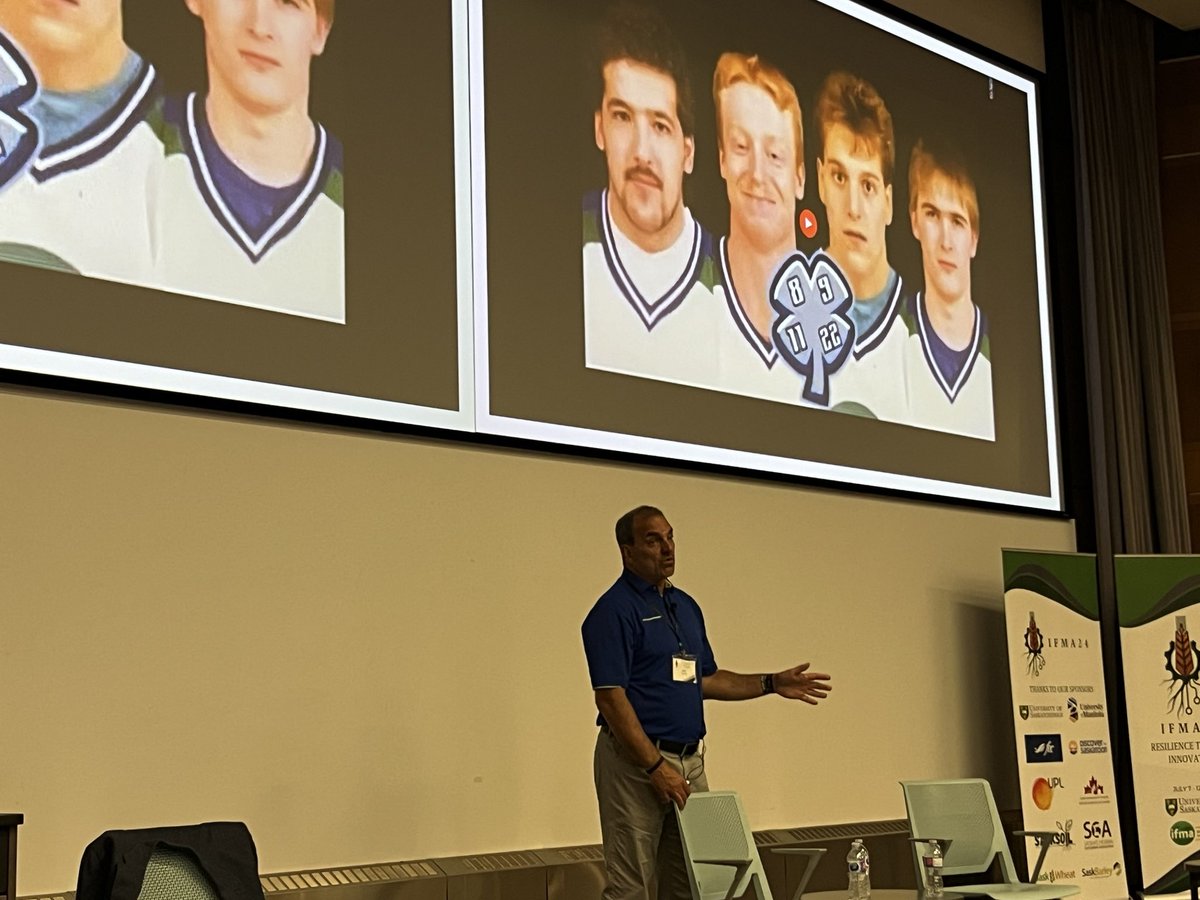 ifma2024's tweet photo. @igotmind Bob Wilkie, former @SCBroncos and @MegzReynolds are sharing about resilience &amp; Mental Health. Talking about taking care of ourselves &amp; talking in our community #SaskAgDay @IFMAOnline https://t.co/VuZVUo8i42