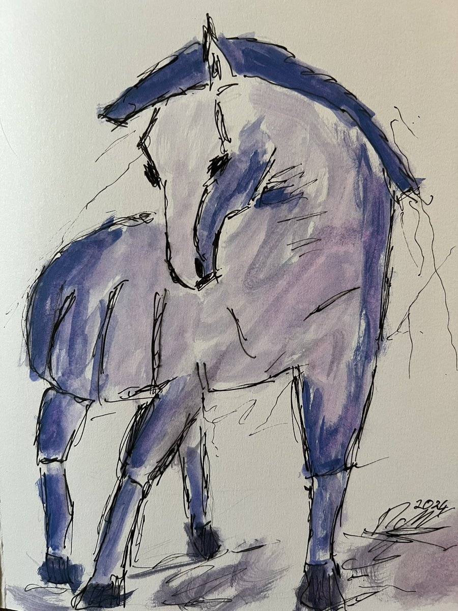 DanielDollase's tweet image. Homage to Franz Marc..“Blue Horse” painted with pencils and watercolors…
🖼️🎨✍️🐎🐎🐎
#art
#artwork
#franzmarc
#Pencildrawing
#blue
#Watercolour
