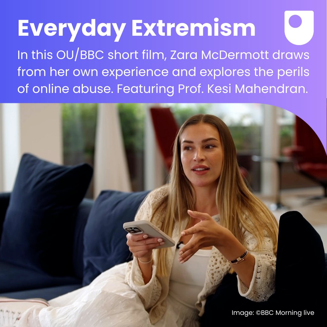 Nearly a quarter of us have been subject to online abuse. 

In the OU/BBC film ‘Everyday Extremism’ Prof. Kesi Mahendran + Zara McDermott uncover how quickly hate can spread.

On BBC Morning Live tomorrow at 9.30am on BBC One.

⬇️

ow.ly/LT3J50SyKrI

#OU #MorningLive