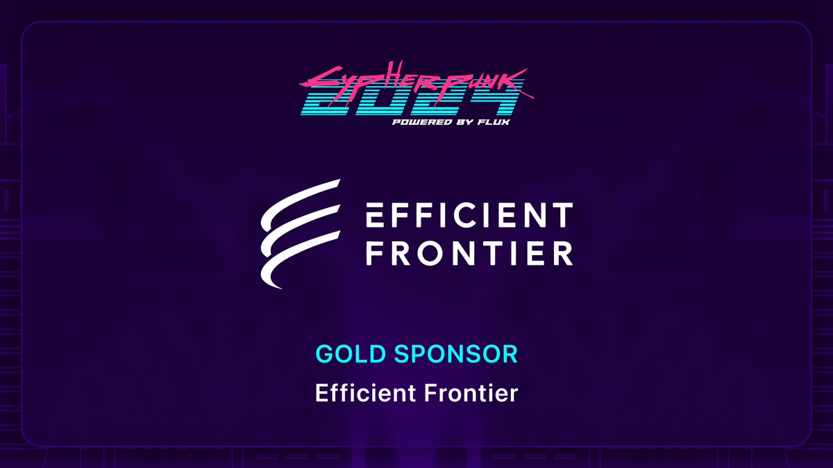 We’re thrilled to announce <a href="/efrontier_io/">Efficient Frontier</a> as our Gold Sponsor for CypherPunk! 🎉

Join us in connecting with industry leaders and enthusiasts on July 24 in Nashville! #DePIN #AI #blockchain 

Grab your tickets now at cypherpunk2024.com