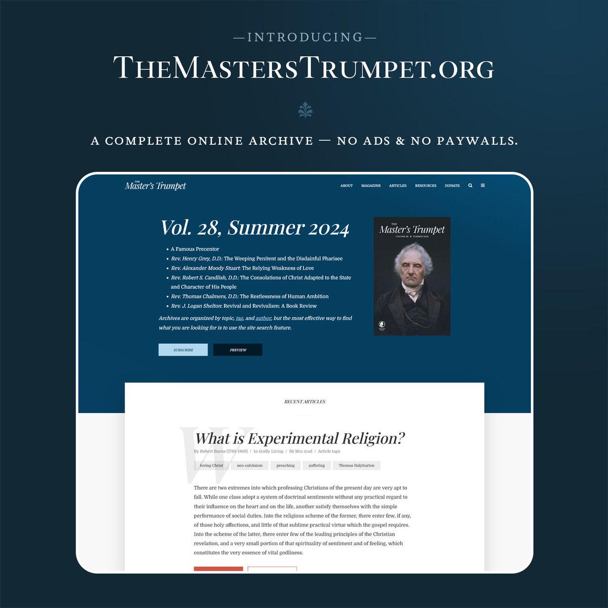 Introducing TheMastersTrumpet.org — 

A complete archive of our quarterly magazine — with no ads and no paywalls.

Support by Subscribing: buff.ly/3S1d9ty