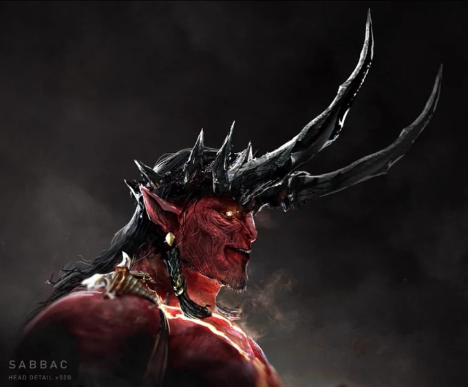 Its been years since we worked on it, time really does fly by so fast...The team  and I worked on Sabbac officially for months, we also did some concepts for the other characters but the studio already had their directions for those but as for Sabbac we wanted to go 