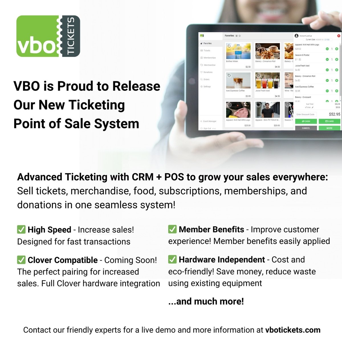 vbotickets's tweet image. We’re excited to introduce the VBO Point of Sale system!