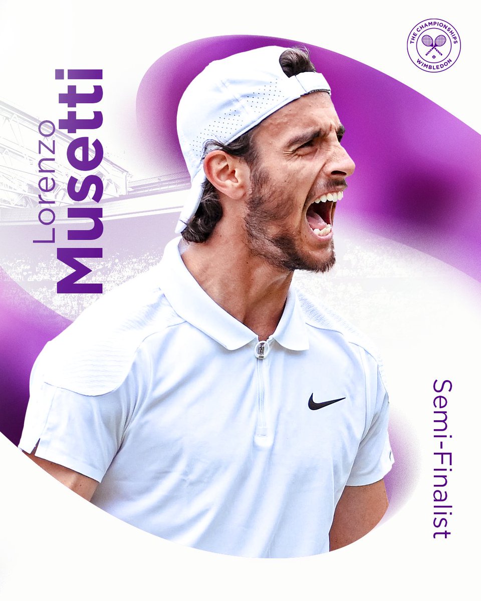 MUSETTI'S MOMENT  🇮🇹 🤌

The Italian reaches his maiden Grand Slam semi-final 💪

#Wimbledon | <a href="/Lorenzo1Musetti/">Lorenzo Musetti</a>