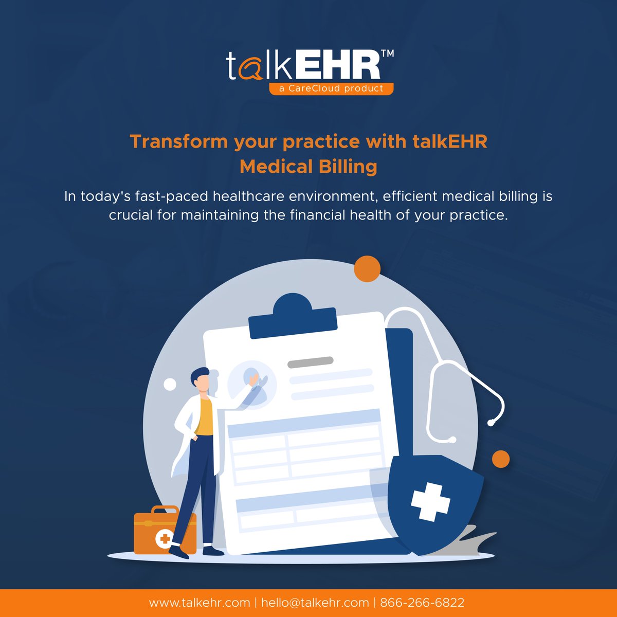 TalkEHR's tweet photo. Enhance your practice's profit with talkEHR, the best medical billing service. Join thousands of satisfied practices.
Learn more: https://t.co/vYClD2oKuO
#talkEHR #medicalbilling #TelehealthRevolution #digitalhealth #behavioralhealthcare #EHR #HCPCSModifiers #HealthTech https://t.co/GcPv8ZlEyt