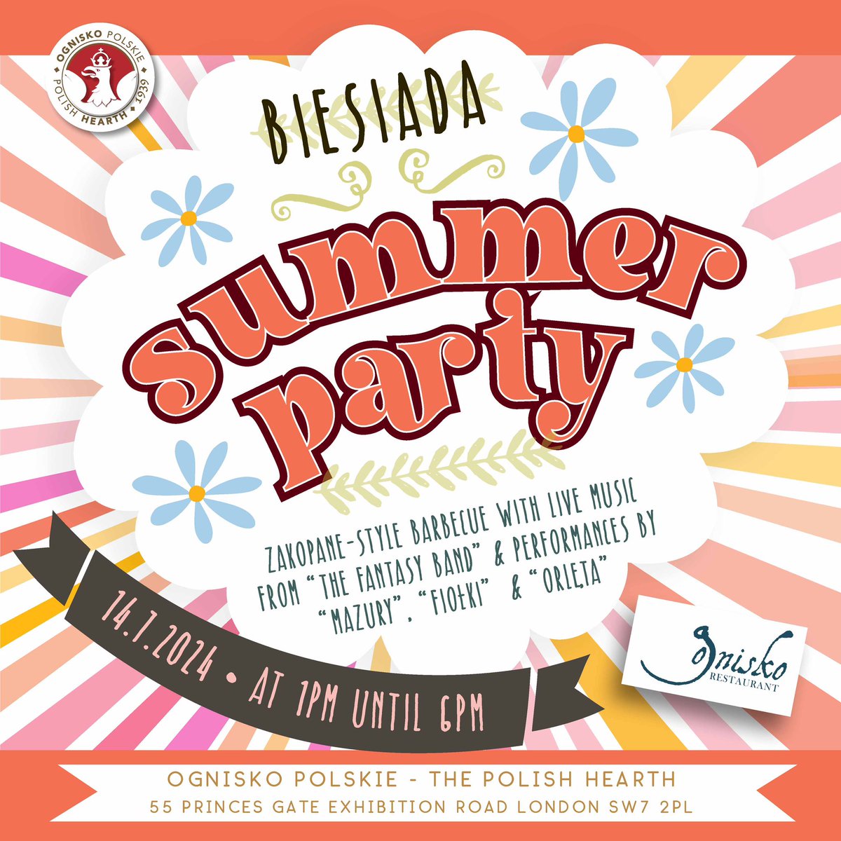 OrletaLondon's tweet photo. Really looking forward to performing at @ognisko_polskie this Sunday for their Biesiada Summer party! We will be dancing alongside our friends in Mazury. It's always a great occasion to celebrate our Polonia traditions! Hope to see some of you there! https://t.co/Z2FOTLGuo1