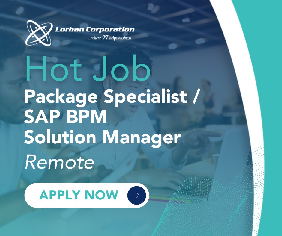lorhancorp's tweet image. Lorhan Corp is seeking a Package Specialist/ SAP BPM Solution Manager, remote! If you’re interested, please reach out to Jeevan@lorhancorp.com or call: 908-448-0579. bit.ly/3XUpByT 

#packagespecialist #sapbpm #solutionmanager #techjobs #businessprocessmanagement