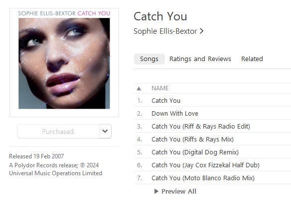 AndySkob's tweet photo. Sophie Ellis-Bextor's Catch You remixes are finally on streaming/iTunes. #sophieellisbextor #CatchYou #TriptheLightFantasic https://t.co/RSy4nvQFFu