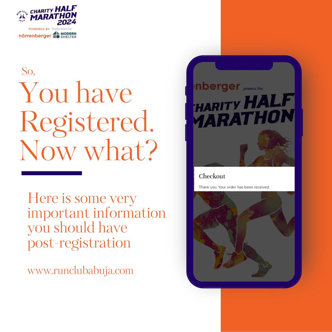 RunClubAbuja's tweet photo. You have registered for the Charity Half Marathon, now what?

Here’s some important information to guide you on your journey to Medal-Hood.

We are #HalfHumanHalfAmazing ✨✨✨ https://t.co/3mfkxdWME8