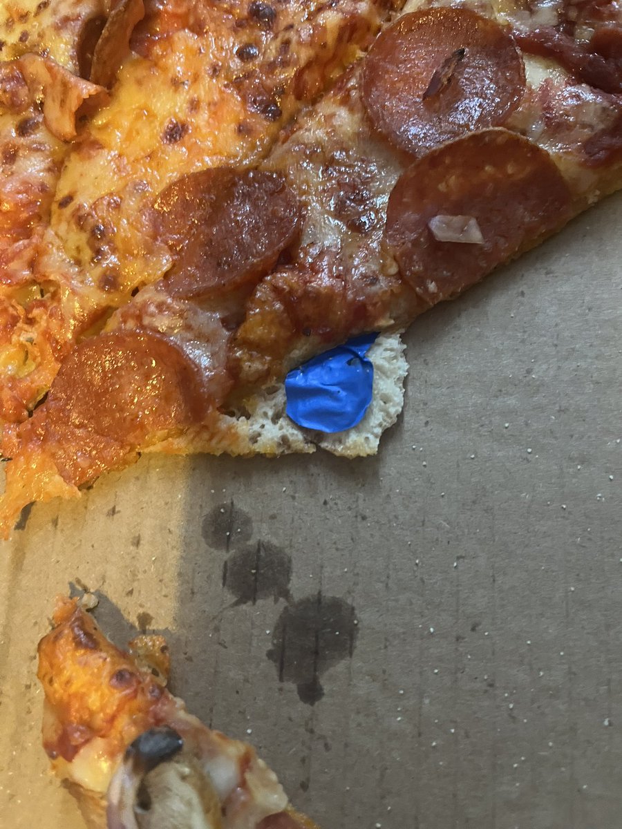 Absolutely disgusting! I picked up a pizza from @fourstarpizza on the Beersbrodge Road in east Belfast. halfway through eating I noticed this plaster baked into the dough. The store denied repeatedly that it was theirs even though it is clearly baked in! <a href="/belfastcc/">Belfast City Council</a> <a href="/BelfastLive/">Belfast Live</a>