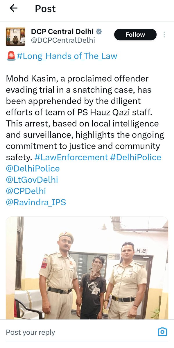 <a href="/SonOfBharat7/">Deepak Sharma</a> ये fake news है <a href="/SonOfBharat7/">Deepak Sharma</a> भाई ।  <a href="/DCPCentralDelhi/">DCP Central Delhi</a> ने ये पोस्ट 6 जुलाई को किया था । फोटो में जो अपराधी दिख रहा है उसका नाम मोहम्मद कासिम है और पुलिस ने इसे छिनैती के अपराध में गिरफ्तार किया है। शहीद सेना अधिकारी को पत्नी की फोटो पर अभद्र और बेहद घटिया कॉमेंट करने वाला अहमद अभी