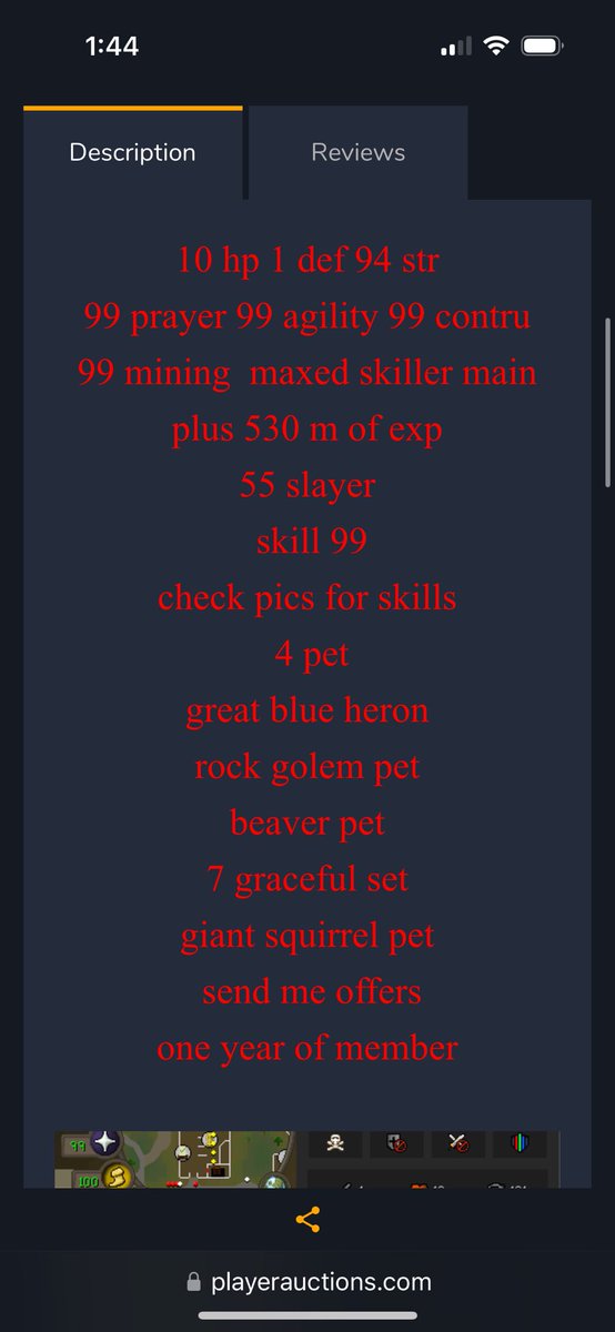 ColdHrtdOSRS's tweet photo. This is my account that was hijacked and attached to a Jagex account. I would never sell, my 220+ in game days and what I achieved on this account means more to me than a months pay. Please lock this account ffs. 

https://t.co/A784OjvpKD

@JagexTyran @JagexTwisted @JagexAyiza @JagexAsh @JagexKieren @JagexSupport
