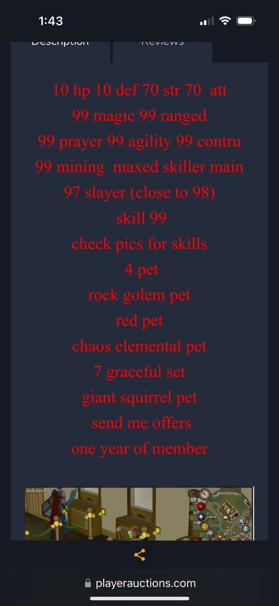 ColdHrtdOSRS's tweet photo. This is my account that was hijacked and attached to a Jagex account. I would never sell, my 220+ in game days and what I achieved on this account means more to me than a months pay. Please lock this account ffs. 

https://t.co/A784OjvpKD

@JagexTyran @JagexTwisted @JagexAyiza @JagexAsh @JagexKieren @JagexSupport