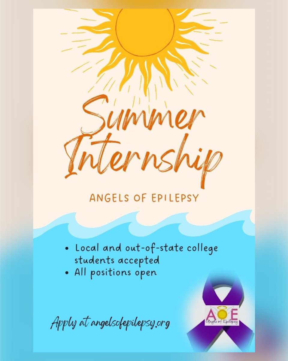 AOEpilepsy's tweet photo. Are you a college student and looking for an internship program or position?
Join AOE Internship Program! Local and out-of-state students are accepted. 💜
Go to: https://t.co/sXH4uAMjjz
#AOEinternship #AngelsOfEpilepsy #AOEinc #Interns #Georgia #OutOfState #CollegeStudents https://t.co/F9YebRXlI1