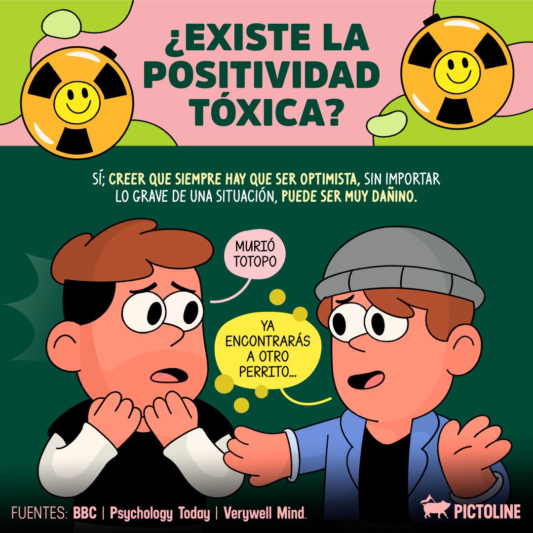 pictoline's tweet photo. 🔎¿Cómo reconocer la positividad tóxica? Aquí algunos signos 😵‍💫
#positividadtóxica #Positividad #SaludMental #Emociones https://t.co/BEneQL8XUB