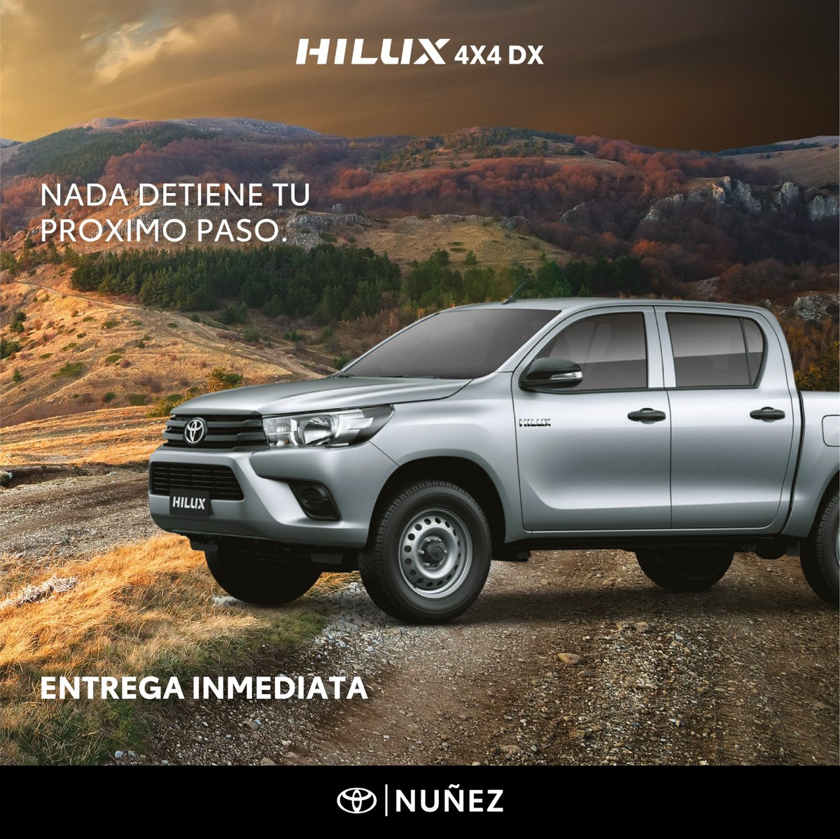 🔥 𝗛𝗜𝗟𝗨𝗫 4x4 DX  la pick-up más elegida en el mercado llevatela hoy con 𝗘𝗡𝗧𝗥𝗘𝗚𝗔 𝗜𝗡𝗠𝗘𝗗𝗜𝗔𝗧𝗔.

¡Contactanos y te contamos todos los beneficios que tenemos para vos!

📲 +5411 4787-4500
📧 ventas@toyotanz.com.ar
📍 Av. Figueroa Alcorta 7576
📍Tagle 2653, C.A.B.A.