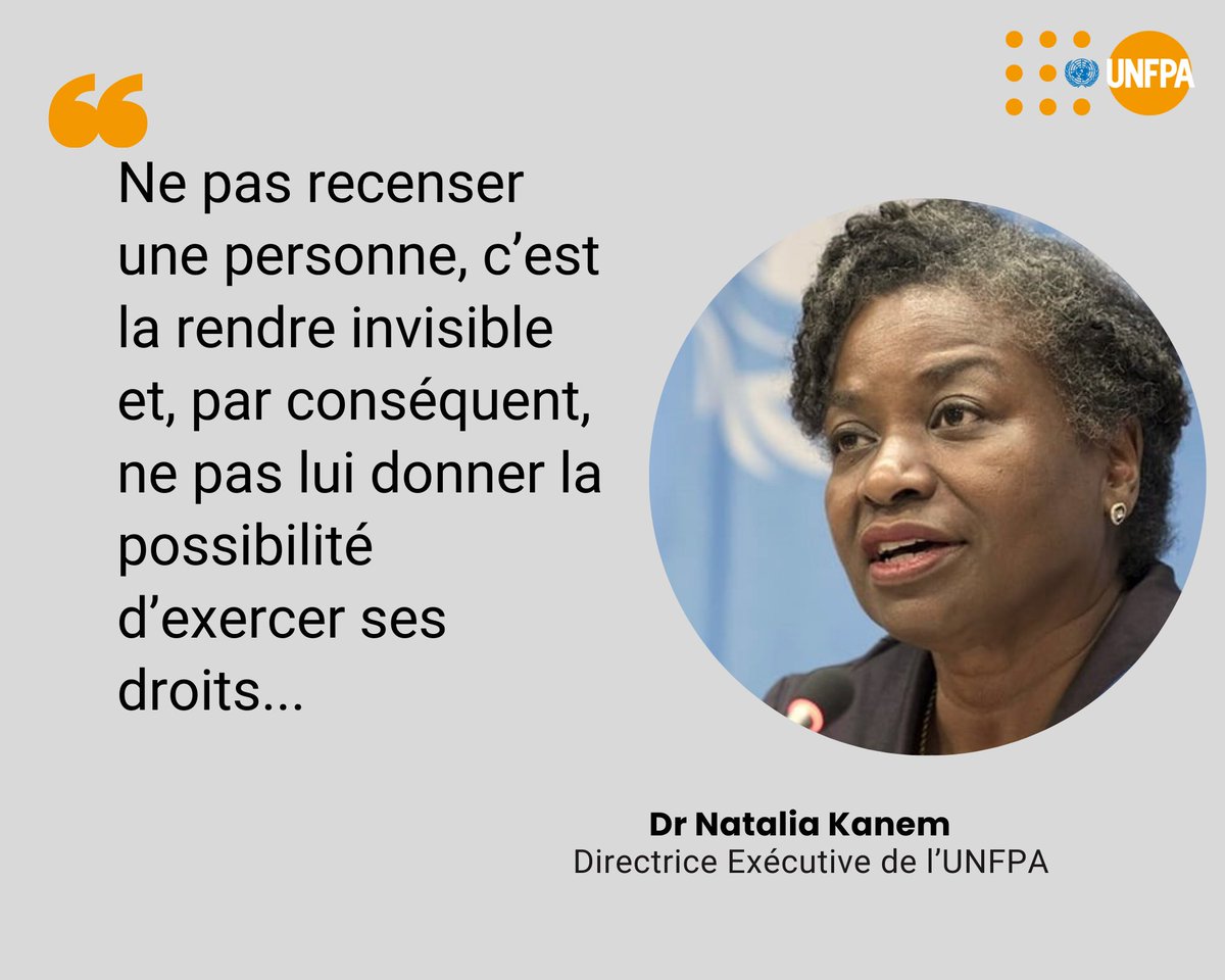 UNFPA_TOGO's tweet photo. "L’humanité ne pourra progresser que si chaque personne est recensée, où qu’elle se trouve et quelle qu’elle soit, dans toute sa singularité" Dr  Natalia Kanem
Lire la déclaration de la DE à l'occasion de la Journée Mondiale de la Population👉🏾 https://t.co/LxnlHDCWeb https://t.co/u92SHaQVlg