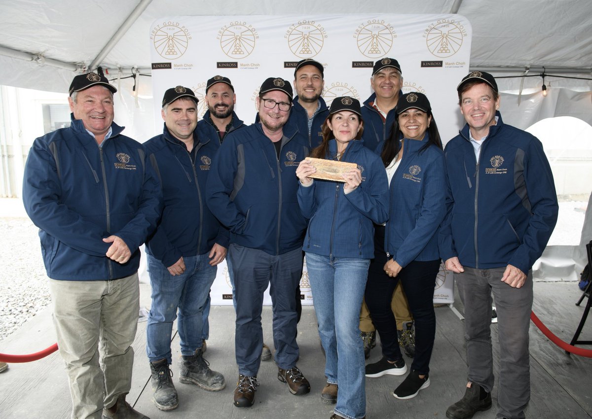 kinrossgold's tweet photo. On Monday, July 8, Kinross Alaska celebrated the #FirstGoldPour at Manh Choh!
In attendance were Kinross’ senior leadership team, the Tetlin Village Council, Lt. Governor Nancy Dahlstrom, interior legislators, and our industry partners. Swipe to see photos from the celebration! https://t.co/GTZxzPQtfO