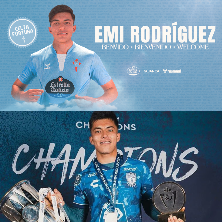 ¡¡COMPLETAMENTE OFICIAL!! Emilio Rodríguez se suma al Celta de Vigo. Cesión sin coste con opción de compra. En principio, el canterano del Pachuca reforzará el ataque del equipo filial del club gallego (Celta Fortuna). Luego de ser campeón de la Concachampions, inicia su aventura