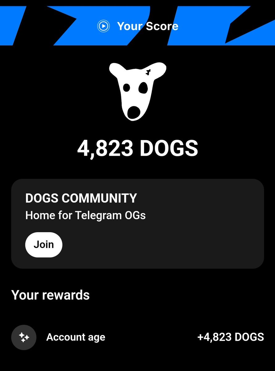 ⚡️ Telegram hesabınızın yaşına göre size DOGS veriyor.

✅ GÜNLÜK CLAIM YOK, TEK SEFERLİK. EK OLARAK DAVET EDEREK DAHA FAZLA KAZANIN. DAVET BUNDA KOLAY OLUR. ÇÜNKÜ HER GÜN BİR ŞEY YAPMAYA GEREK YOK 💪

🔴 BENİM HESAP 7 YILLIK VE 4823  DOGS VERDİ.

👉 LINK:t.me/dogshouse_bot/…
