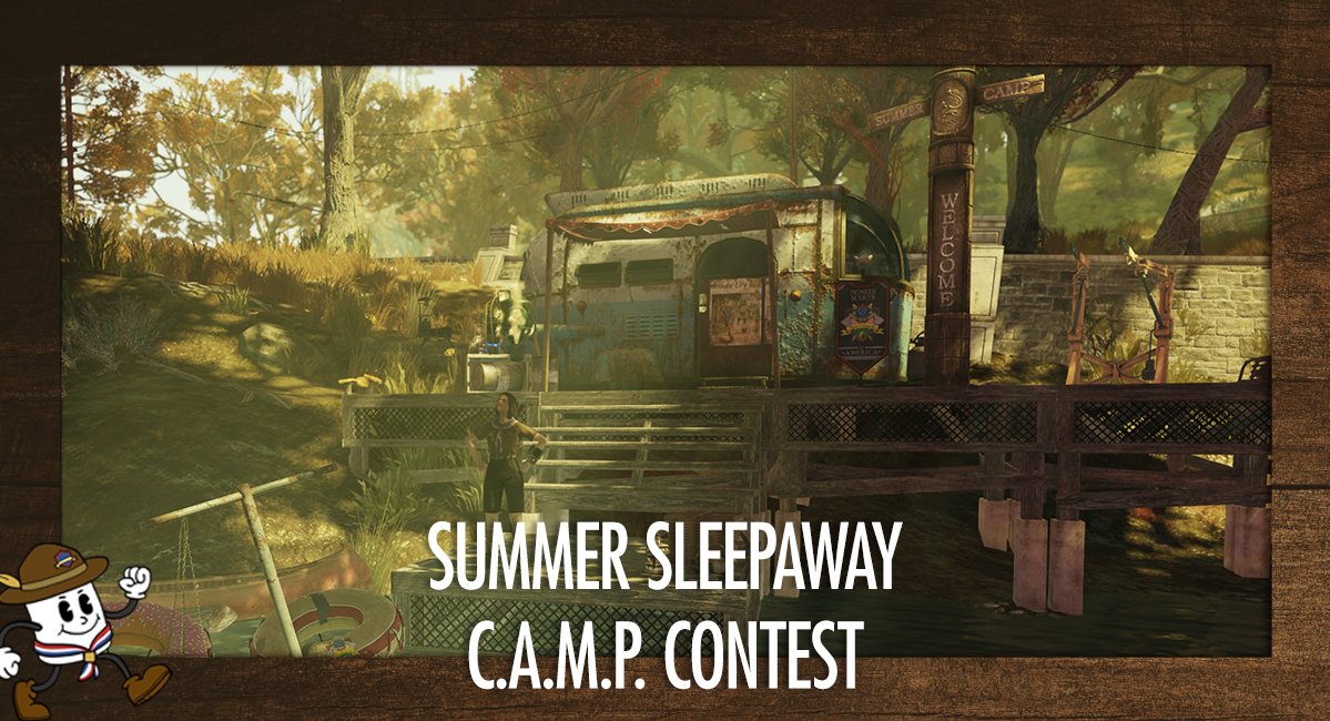 Let the Summer fun begin! From now until July 26, build a Summer Sleepaway-themed C.A.M.P. or Shelter and enter to win 20k Atoms!  #Fallout76 

Learn how to enter here: beth.games/4cydZ9b