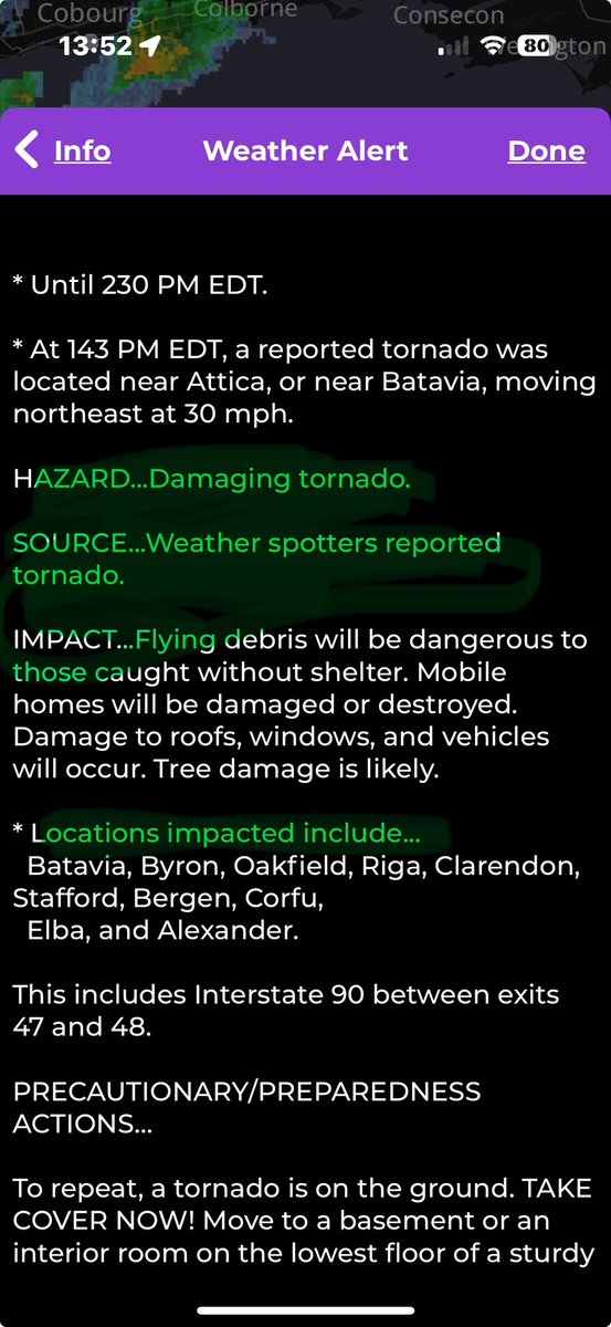 SYargs's tweet photo. @CountyExecBello @NWSBUFFALO According to MyRadar weather service, tornado has been spotted on the ground: https://t.co/VM9ibcw4y9