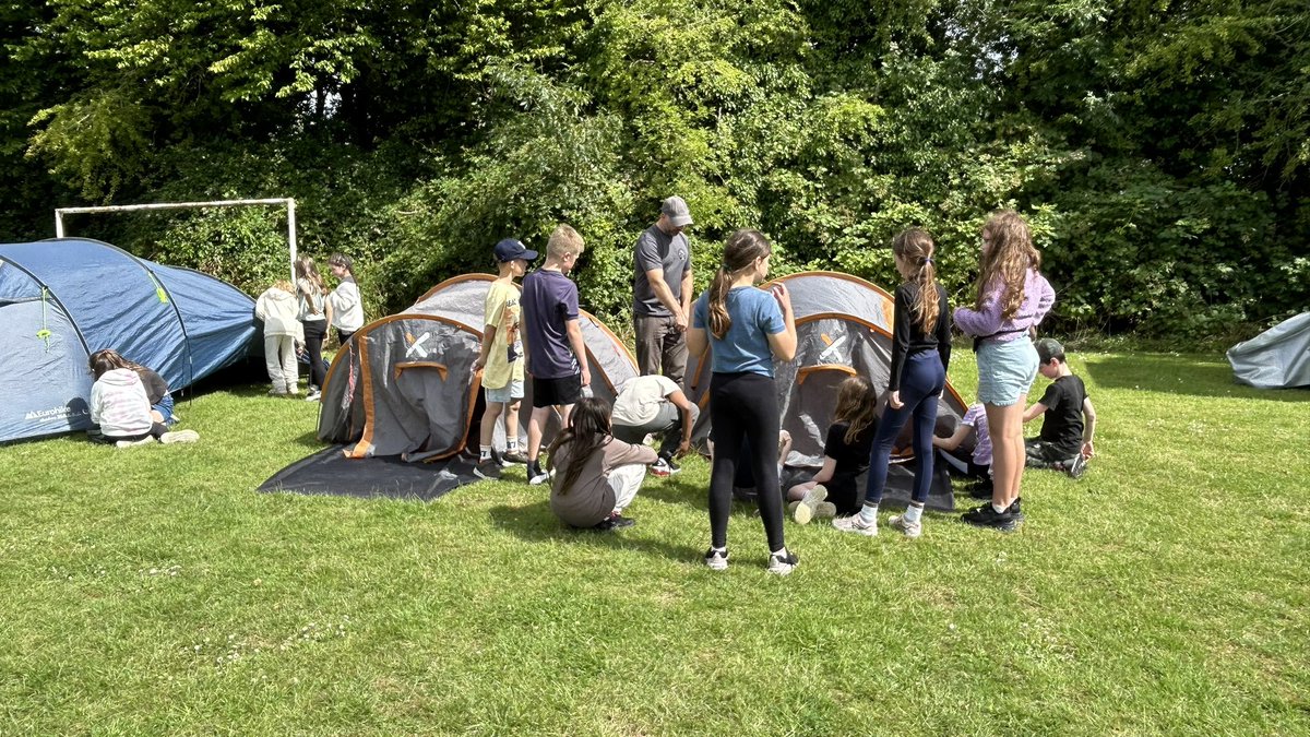 AstonClintonSch's tweet photo. The tents are up &amp; the sun came out! 🏕️ https://t.co/O6BKG1EdeK