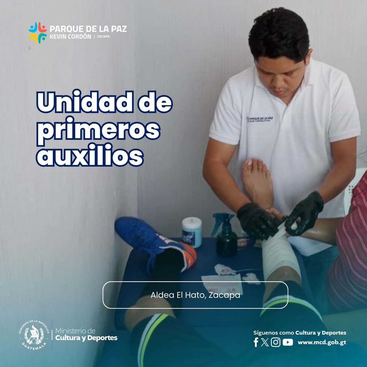 Parquekevingt's tweet photo. ¿Sabías qué?
Contamos con unidad de primeros auxilios, donde te brindamos atención de inmediato en caso de que te lesiones dentro de nuestras instalaciones 🩺
#GuatemalaSaleAdelante #DeporteSaleAdelante https://t.co/VwqcXQi1WD