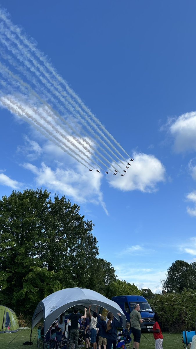 The Red Arrows flew directly overhead whilst we enjoyed our dinner in the sunshine which was amazing!