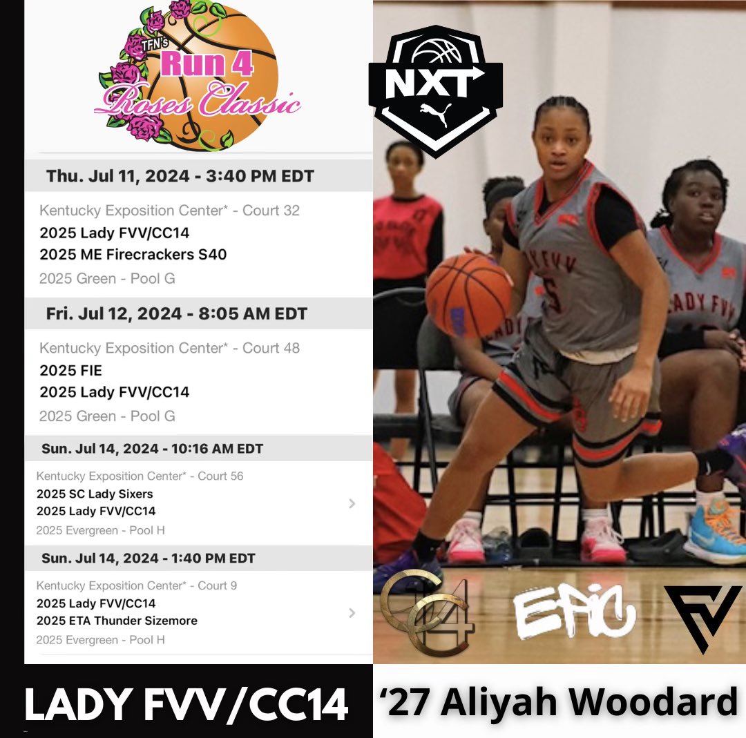 Aliyah Woodard (@aliyah_woodard_) on Twitter photo RUN 4 ROSES CLASSIC
Come check us out!!! 
<a href="/LadyFVV_CC14/">Lady FVV/CC14 Basketball (Gbb)</a> 
<a href="/EPICacademytx/">EPIC Academy TX</a> 
<a href="/ShadowCreekGBB/">Shadow Creek GBB</a> 
<a href="/Ohio_Basketball/">OhioBasketball.com</a> RUN 4 ROSES CLASSIC
Come check us out!!! 
<a href="/LadyFVV_CC14/">Lady FVV/CC14 Basketball (Gbb)</a> 
<a href="/EPICacademytx/">EPIC Academy TX</a> 
<a href="/ShadowCreekGBB/">Shadow Creek GBB</a> 
<a href="/Ohio_Basketball/">OhioBasketball.com</a>