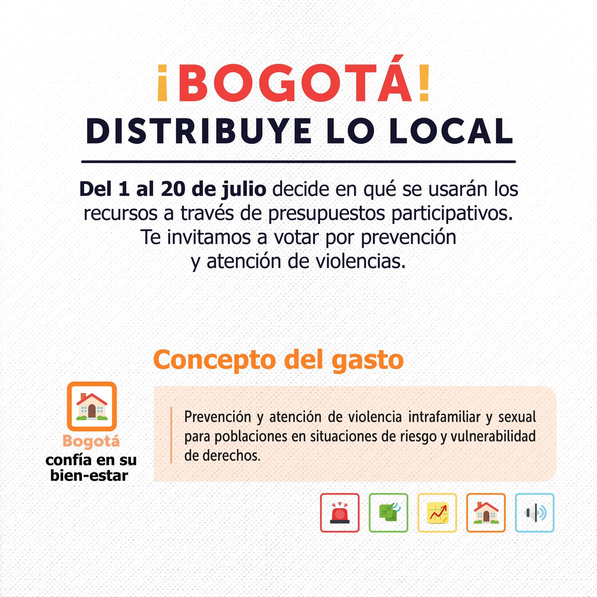integracionbta's tweet photo. 🟡¡Bogotá distribuye lo local! 

🗓️Del 1 al 20 de julio decide en qué se usarán los recursos de presupuestos participativos.

🗳️Te invitamos a votar por DOTACIÓN a unidades operativas de servicios sociales SDIS.  

🙋🏻‍♂️🙋🏻‍♀️¡Tú decides, tú distribuyes!

👨🏻‍💻👩🏼‍💻Escanea el código ⬇️ https://t.co/87gxFl5dy1