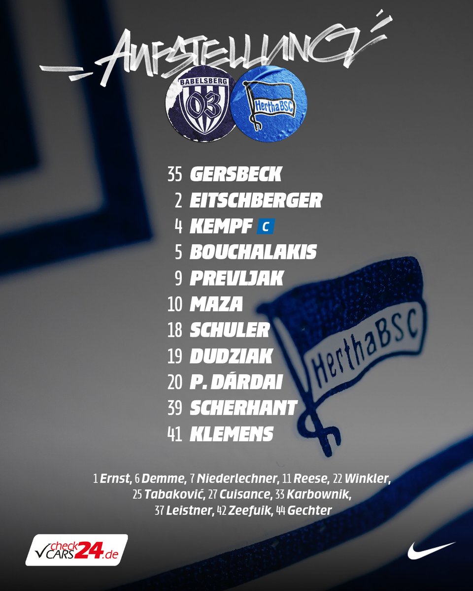 HerthaBSC's tweet photo. 45': Mit dieser Aufstellung geht's weiter!
#SVBBSC | 0:1 | #HaHoHe https://t.co/JjhEjRJfBB