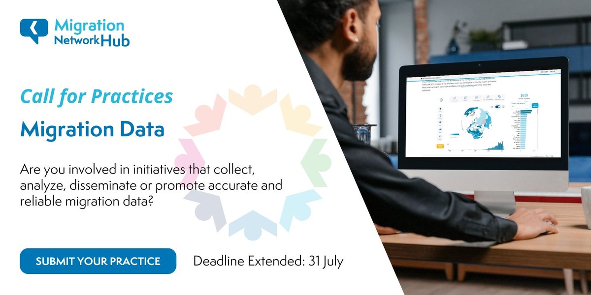 UNMigNetwork's tweet photo. More time to submit! The Migration Network Hub has extended the deadline to July 31. Share your data-driven initiatives to enhance GCM implementation.

Check the full criteria and submission form here: https://t.co/qdQIoDy3W1 https://t.co/WBhE1TMcRz