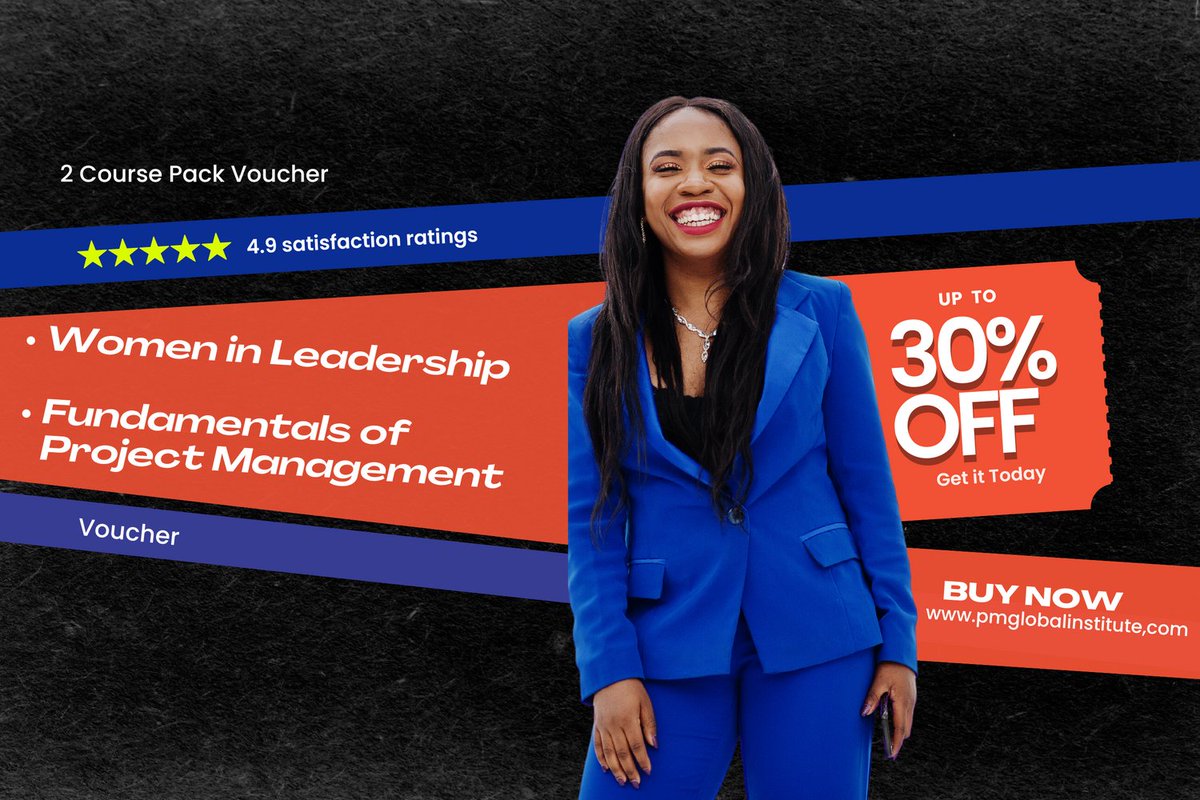 PMGI_Ja's tweet photo. Boost your impact and influence with this 2 for 1 deal. Two courses for the price of 1. Women in Leadership and Project Management. #leadership #projectmanagement #pmgi https://t.co/ZtKgFs4vqh