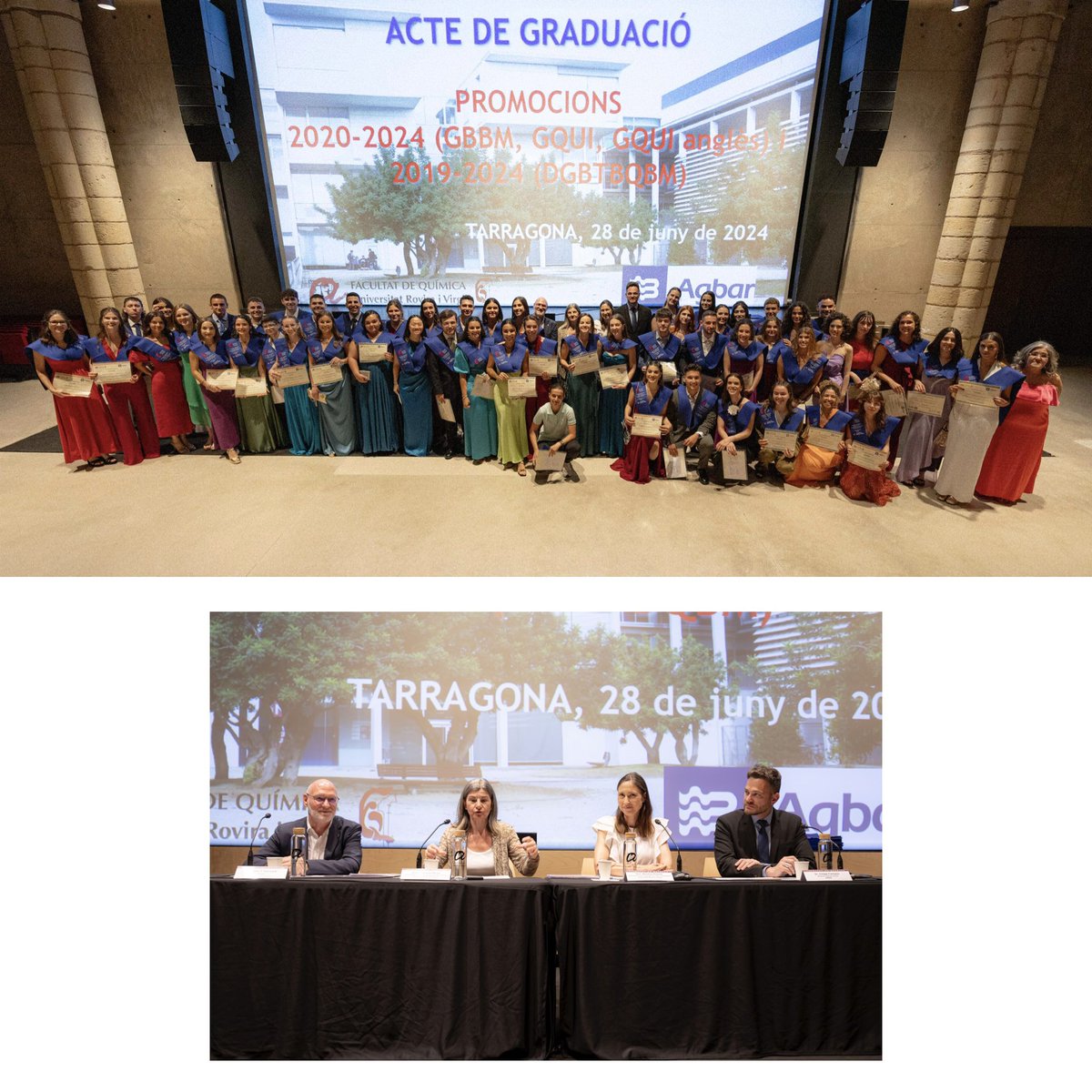 quimicaURV's tweet photo. 🎓 El passat divendres 28 de juny, el Celler de Vila-Seca va acollir l’acte de graduació de les promocions 2019-2024 i 2020-2024 de la Facultat de Química. https://t.co/SNjbHoVIgF