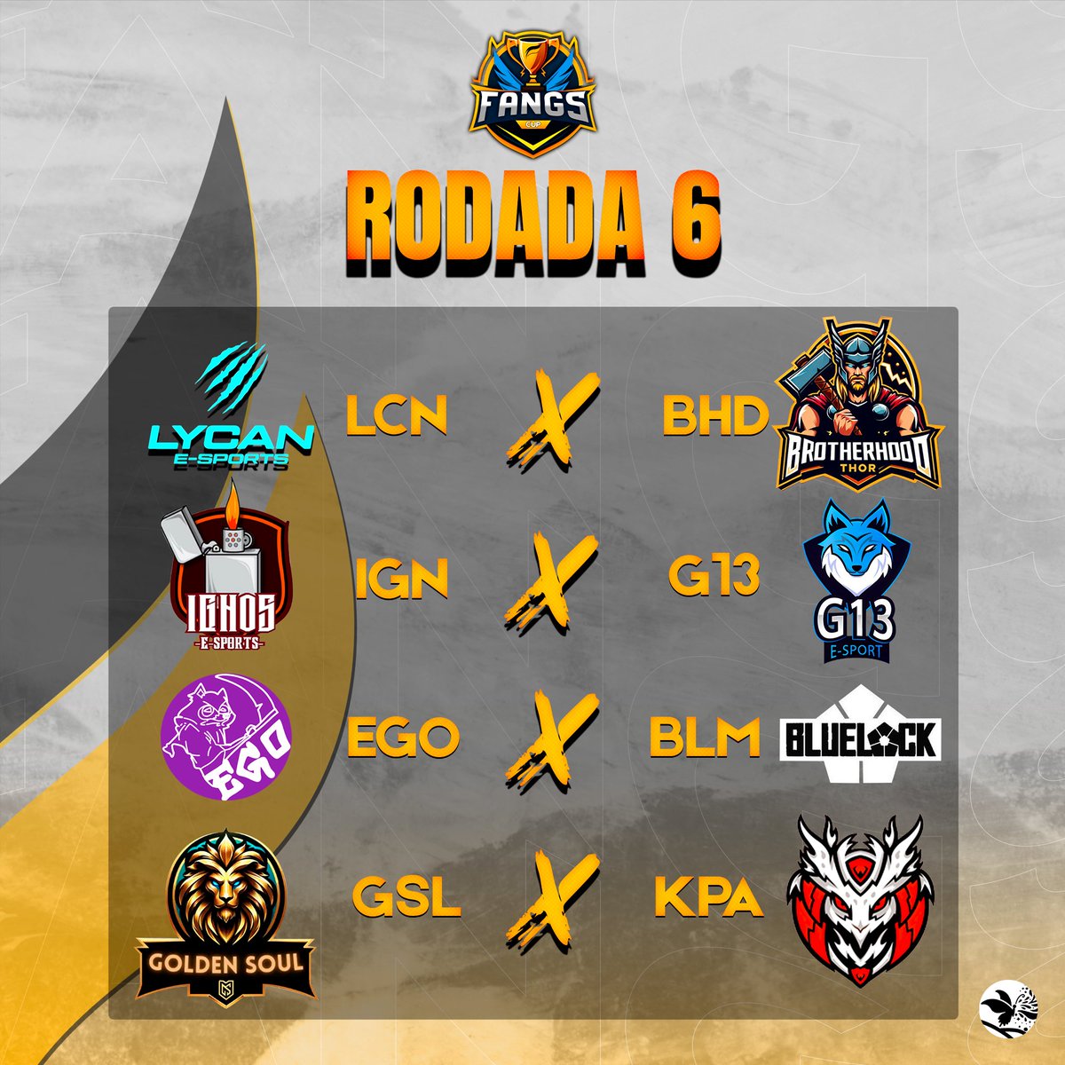 Fangsorg's tweet photo. Vamos de sexta rodada para o GRUOPO A!! 🏆
#leagueoflegends #FangsCup https://t.co/nqDPeUHP4r
