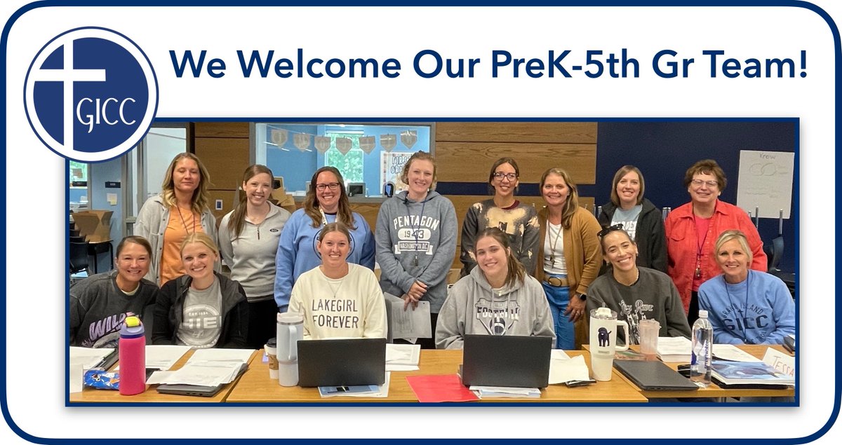 Look who's in the house!!! 🏫 It's PreK-5 Professional Development, and we're extremely excited to have this crew on staff! They'll soon be shaping the minds and hearts of our youngest 'Saders!  Elementary School starts Weds, Aug 14!  Preschool starts Tues, Sept 3!
#WeAreOneGICC