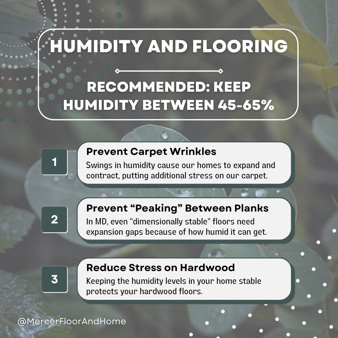 MercerFloors's tweet photo. The humidity has been killer, right?! Don't forget to maintain humidity levels to help your floor (and the rest of your home) perform to optimal levels!

#homecaretips #summertip #flooringexperts #marylandsmallbusiness #westminstermd #mercercarpetone https://t.co/VT9xu4RoHx
