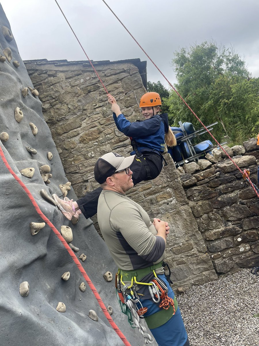 Group 2 started their trip with climbing, archery and abseiling