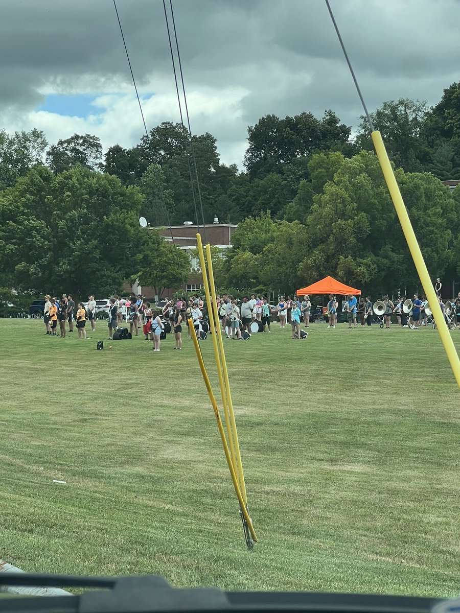 Brooke Williams and the GHS Band using a funeral procession as a teaching moment about respect today. They stopped playing, turned around and faced the procession until every car had passed.