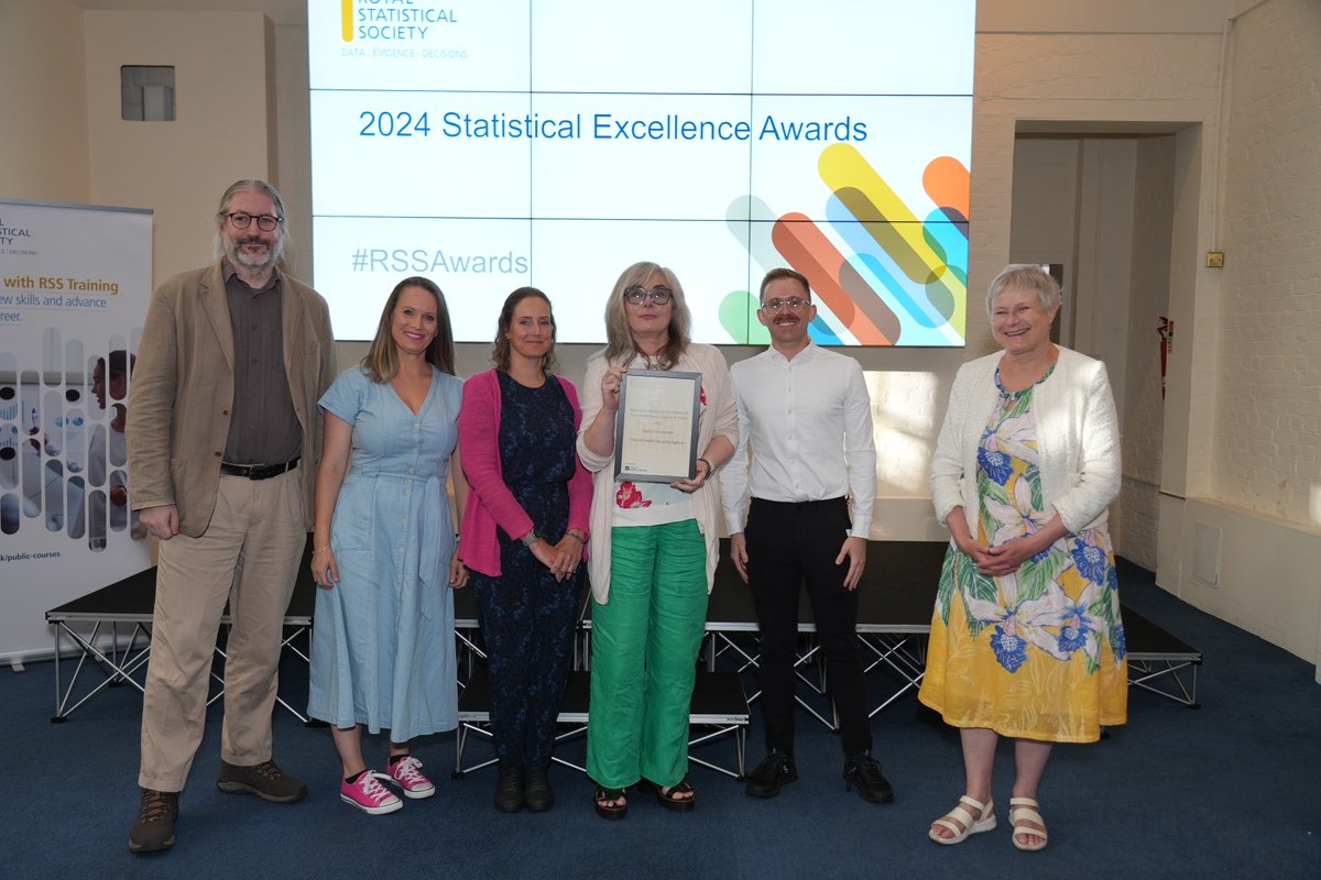RoyalStatSoc's tweet photo. Highly commended for our 2024 Award for Statistical Excellence in Trustworthiness, Quality and Value, with @StatsRegulation &amp; @CSWnews is @UKHSA for their data dashboard #RSSAwards
https://t.co/jneNZAvS1v https://t.co/hVIGV57lgB