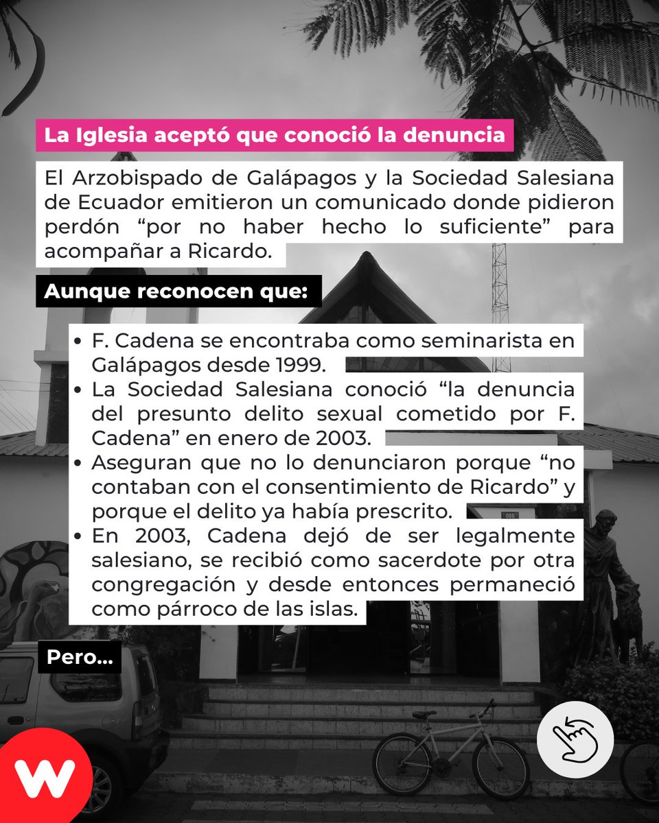 wambraEc's tweet photo. #ImpunidadSagrada

Luego del reportaje, amigos y activistas exigen que la @AsambleaEcuador @HenryKronfle que investigue otros casos de abuso sexual de la Iglesia.
Entérate de más en esta serie https://t.co/imfJTvefp7