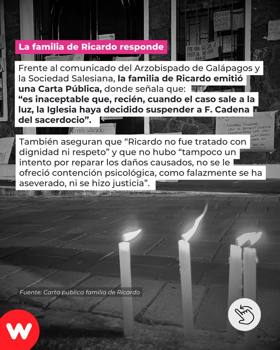 wambraEc's tweet photo. #ImpunidadSagrada

Luego del reportaje, amigos y activistas exigen que la @AsambleaEcuador @HenryKronfle que investigue otros casos de abuso sexual de la Iglesia.
Entérate de más en esta serie https://t.co/imfJTvefp7